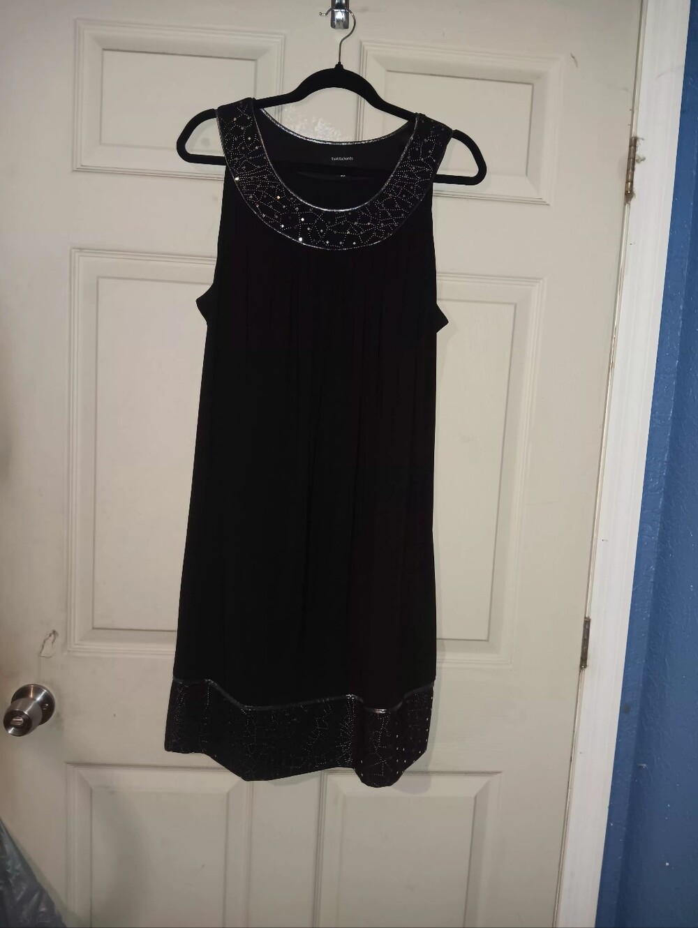 R M Richards Sz 14 Little Black Dress W Sequin Details Shift Party Celebrations